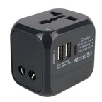 Adaptateur Universel de Voyage Tout-en-Un – Chargeur Mural avec 2 USB, USB-C et Prises US/EU/UK/AU