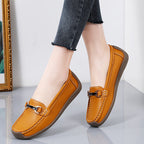 Slip-on loafers with metal buckle - Non-slip soles