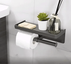 Porte-papier toilette avec étagère de rangement intégrée