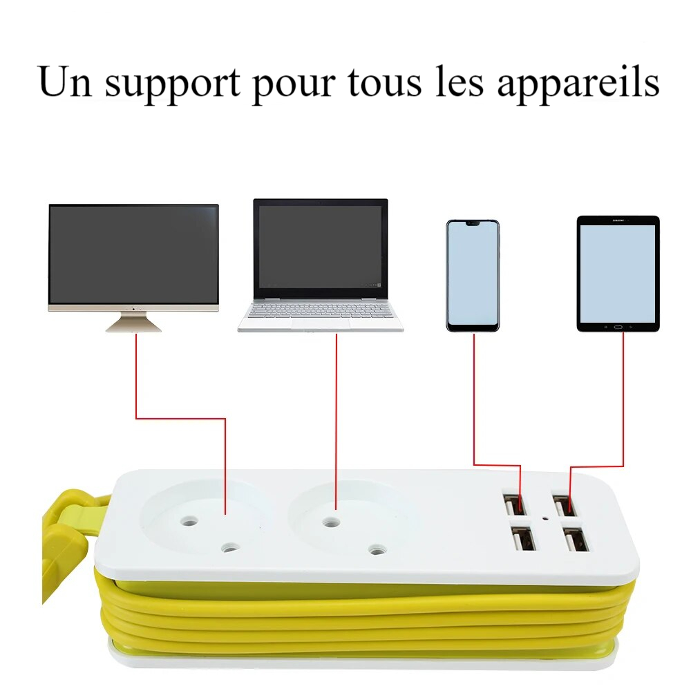 Rallonge multiprise USB - 1.8 mètres