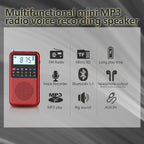 Mini radio FM de poche avec Haut Parleur HD et Lampe Torche intégrées