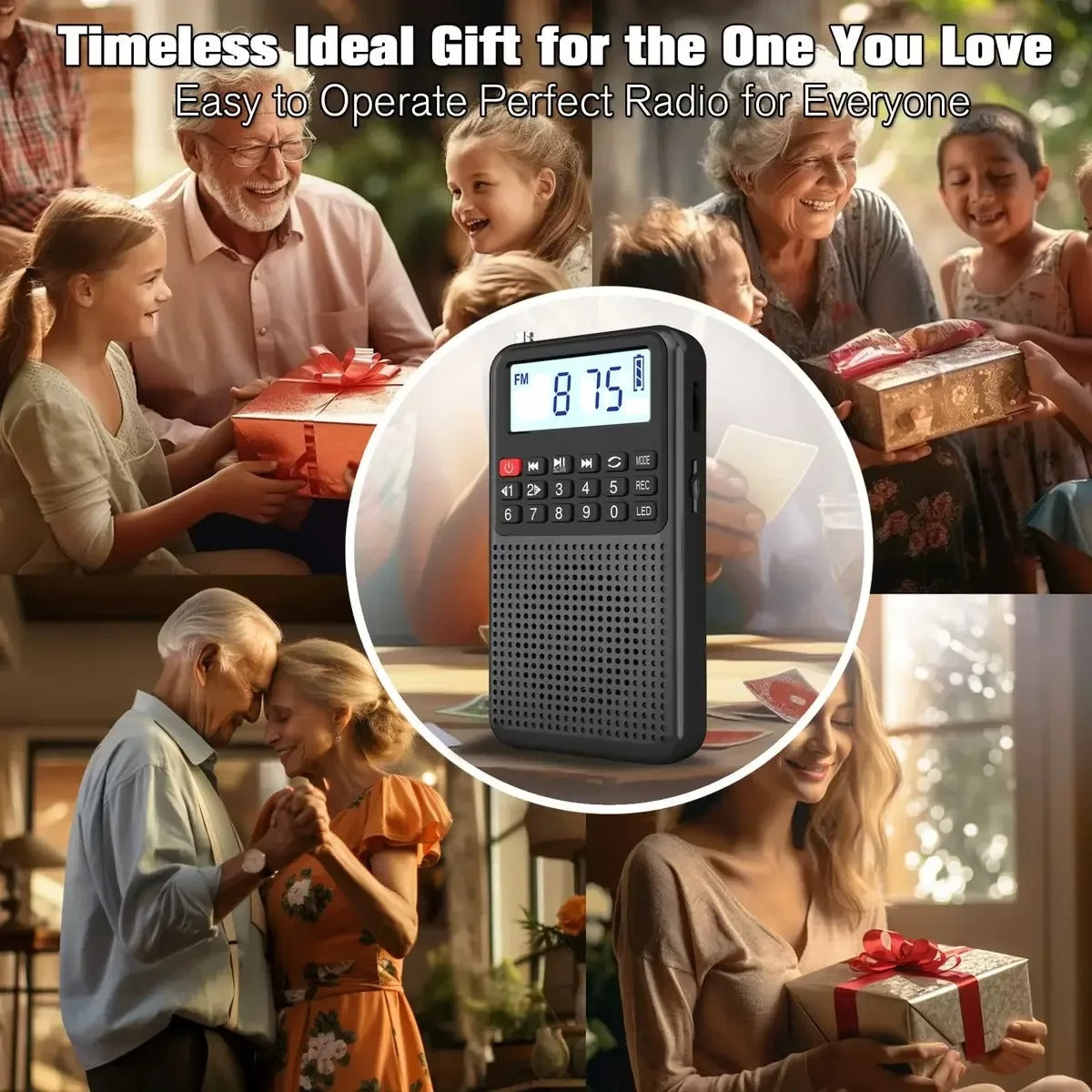 Mini radio FM de poche avec Haut Parleur HD et Lampe Torche intégrées