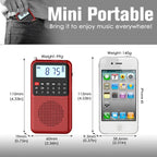 Mini radio FM de poche avec Haut Parleur HD et Lampe Torche intégrées