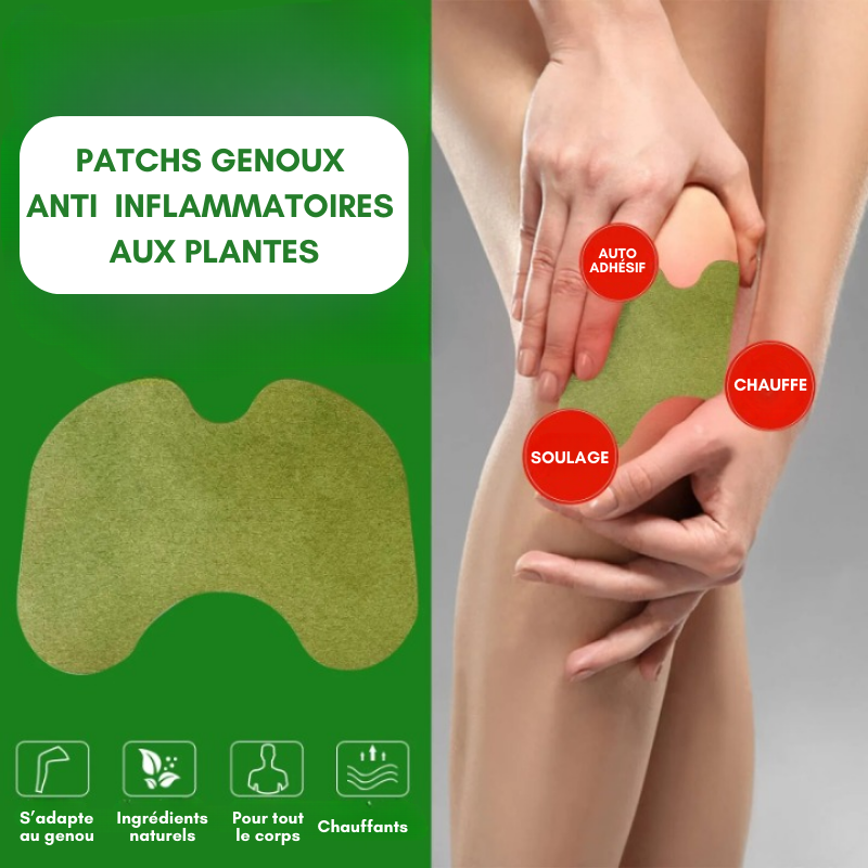 Lot de 20 Patchs genoux anti inflammatoires aux plantes