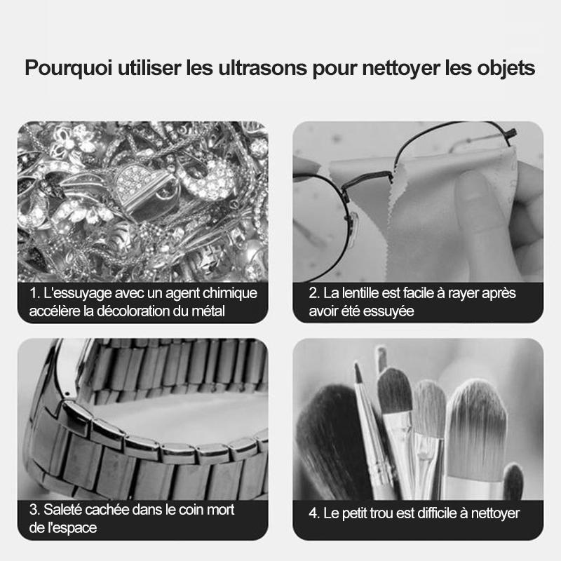 Mini nettoyeur à ultrasons pour objets