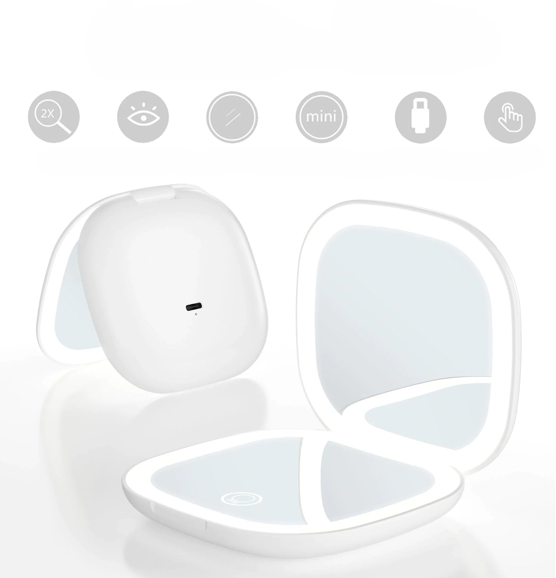 Mini miroir de maquillage LED USB