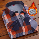 Chemise à carreaux en velours épais pour homme