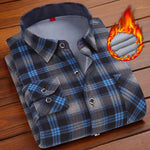 Chemise à carreaux en velours épais pour homme