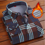 Chemise à carreaux en velours épais pour homme
