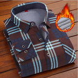 Chemise à carreaux en velours épais pour homme