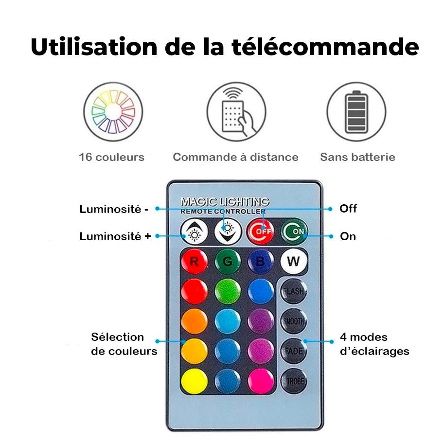 Lot de 2 ampoules RGB avec télécommande