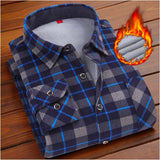 Chemise à carreaux en velours épais pour homme