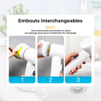 Brosse de nettoyage électrique multitâches - 3 pièces