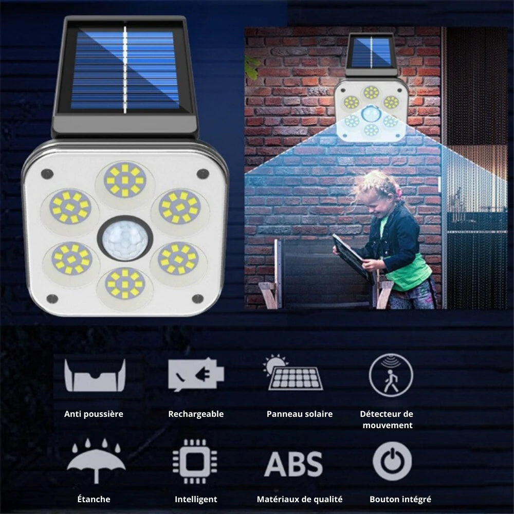 Applique murale LED Solaire - Détecteur de mouvement