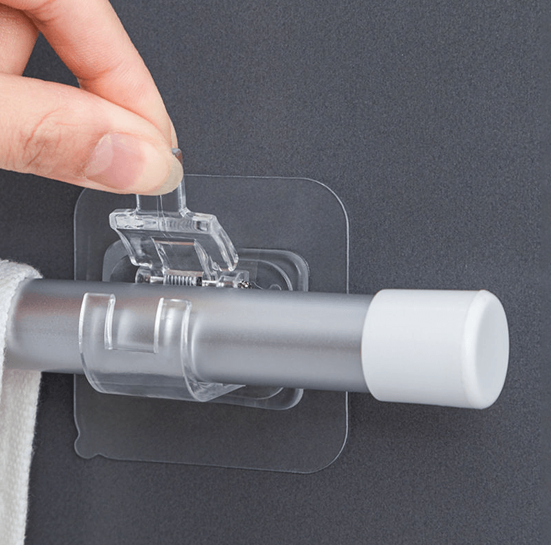Lot de 6 Supports de tringle ajustable sans clous - Auto-adhésif