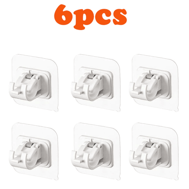 Lot de 6 Supports de tringle ajustable sans clous - Auto-adhésif