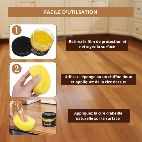 1 ACHETÉ = 1 OFFERT ! Cire d'abeille naturelle rénovatrice de bois