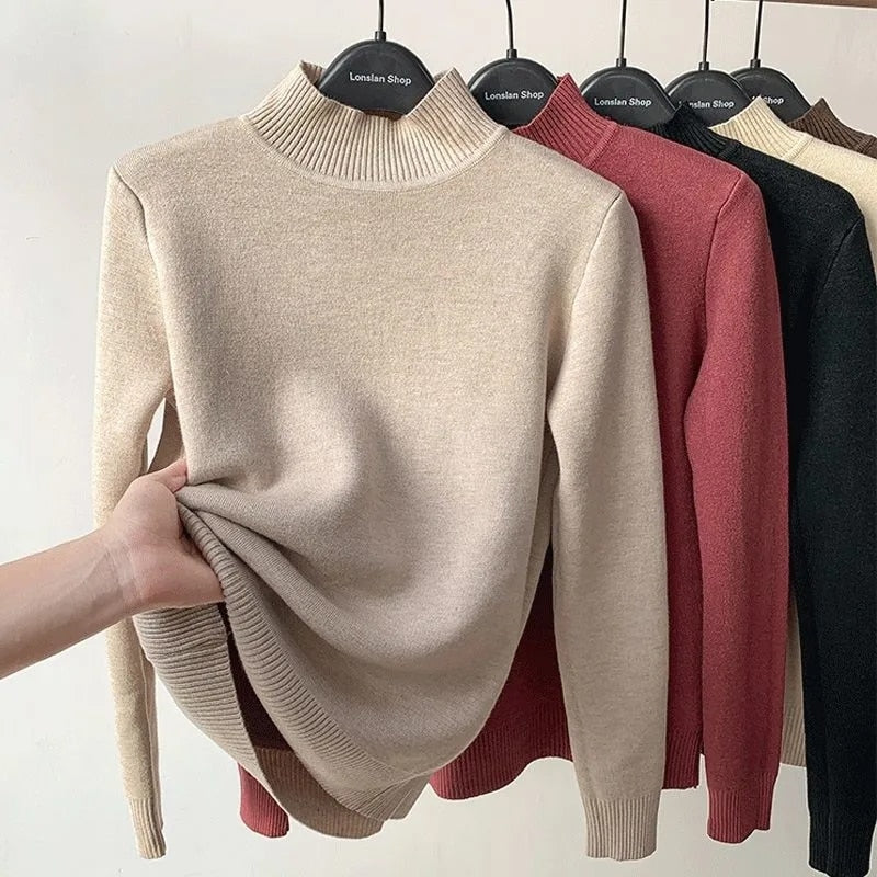 Sam - Pull col cheminé avec doublure polaire