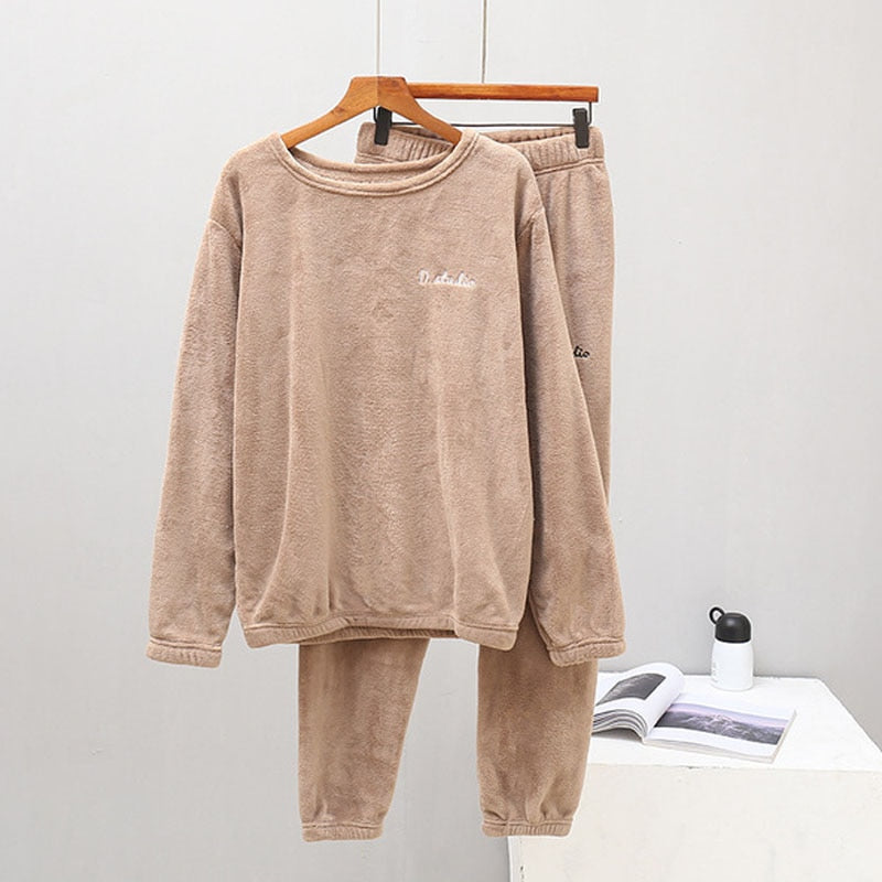 Ensemble pyjama femme chaud et confortable en flanelle