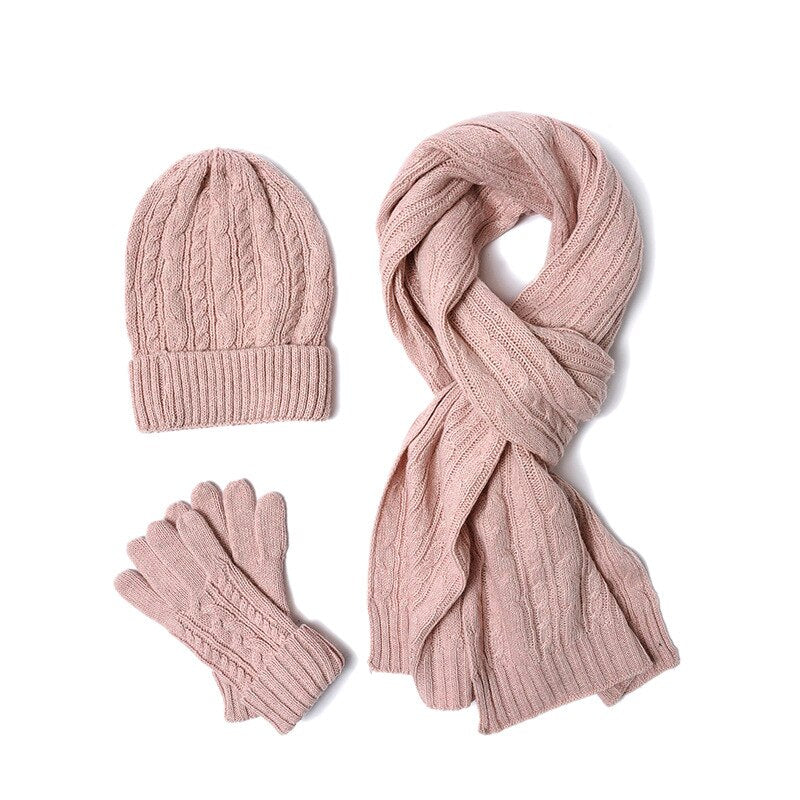 ÉMILIE - Ensemble bonnet + gant + écharpe