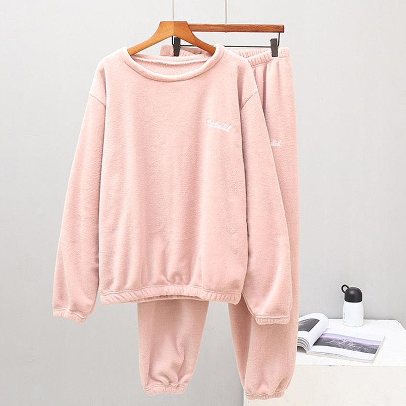 Ensemble pyjama femme chaud et confortable en flanelle