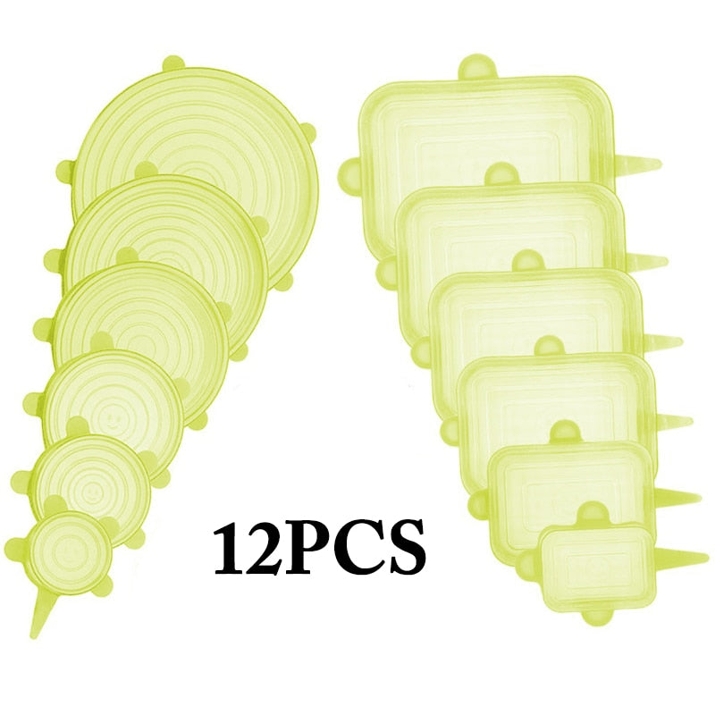 12x Couvercle en silicone extensible