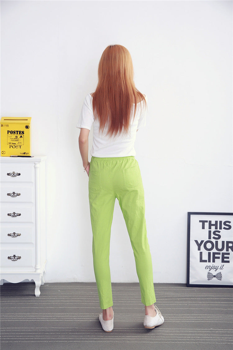 Pantalon léger et confortable en coton et lin - Femme