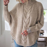 Pull en maille torsadé oversize pour femme