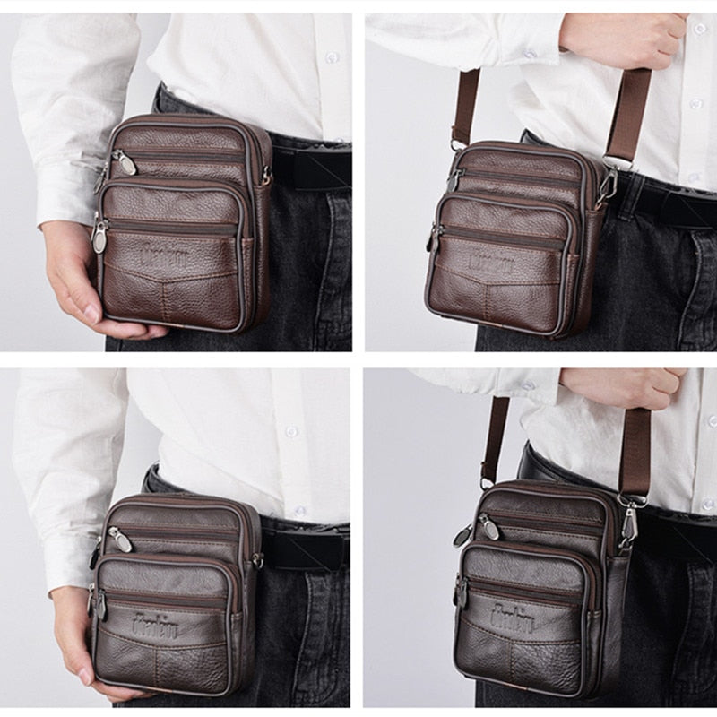 Sacoche en cuir véritable