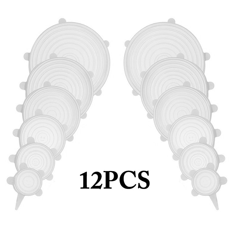 12x Couvercle en silicone extensible
