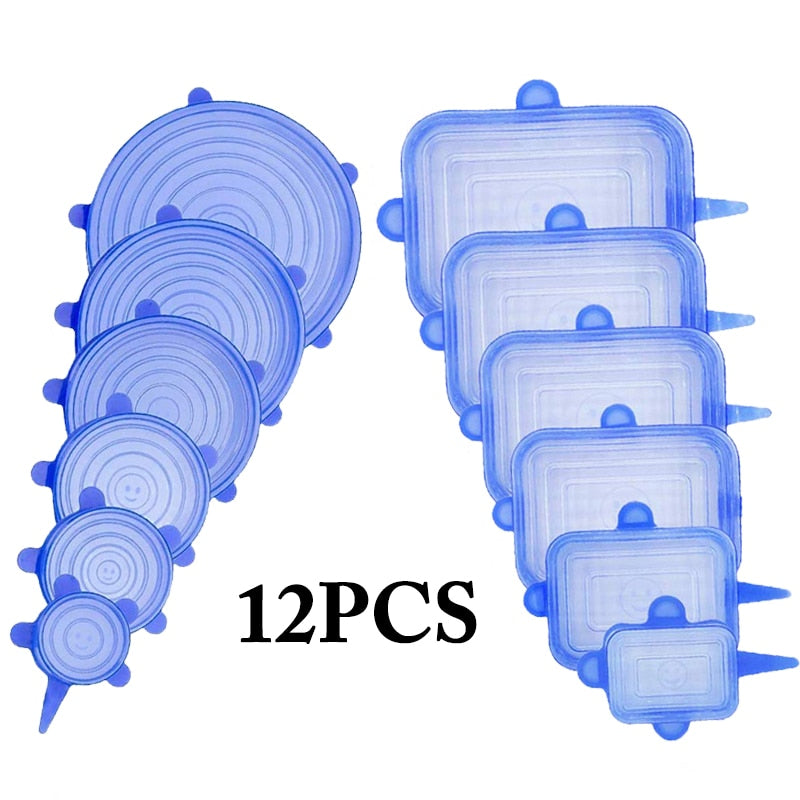 12x Couvercle en silicone extensible