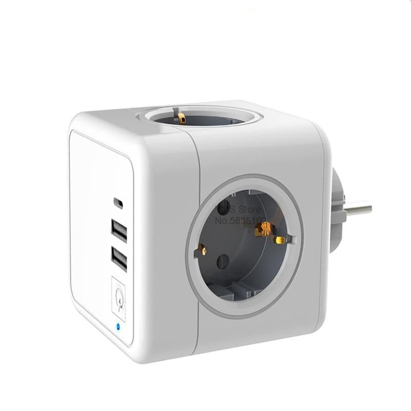 Multiprise cube 4 prises + 3 ports USB