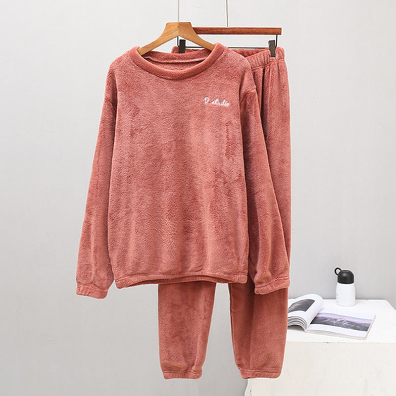 Ensemble pyjama femme chaud et confortable en flanelle