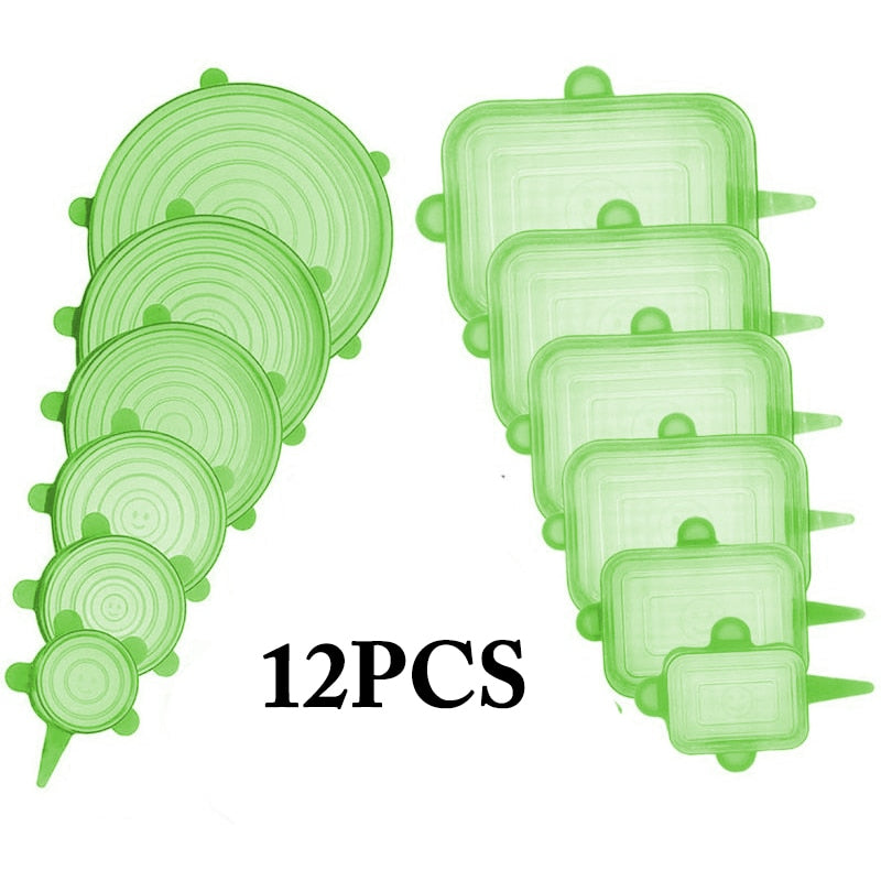 12x Couvercle en silicone extensible