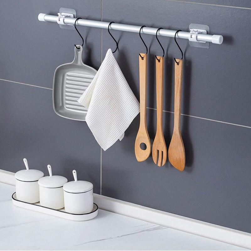 Lot de 6 Supports de tringle ajustable sans clous - Auto-adhésif