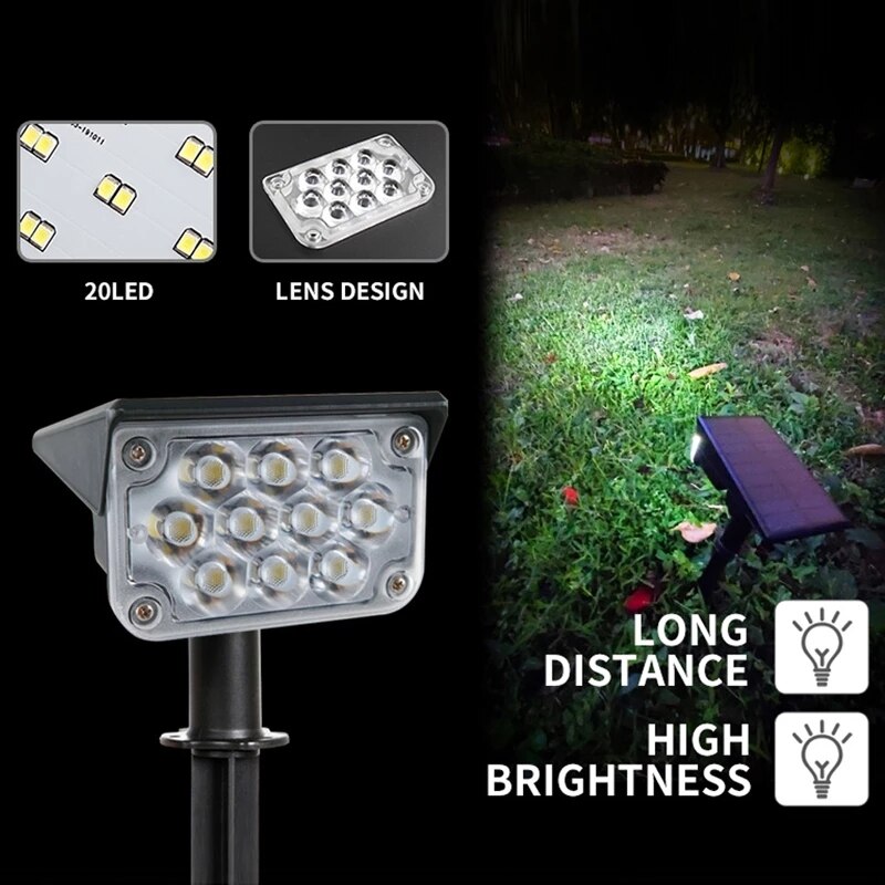 Lot de 2 <br> Projecteurs LED Solaires