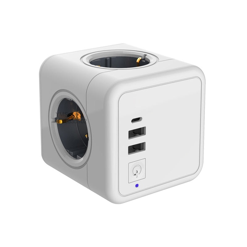 Multiprise cube 4 prises + 3 ports USB
