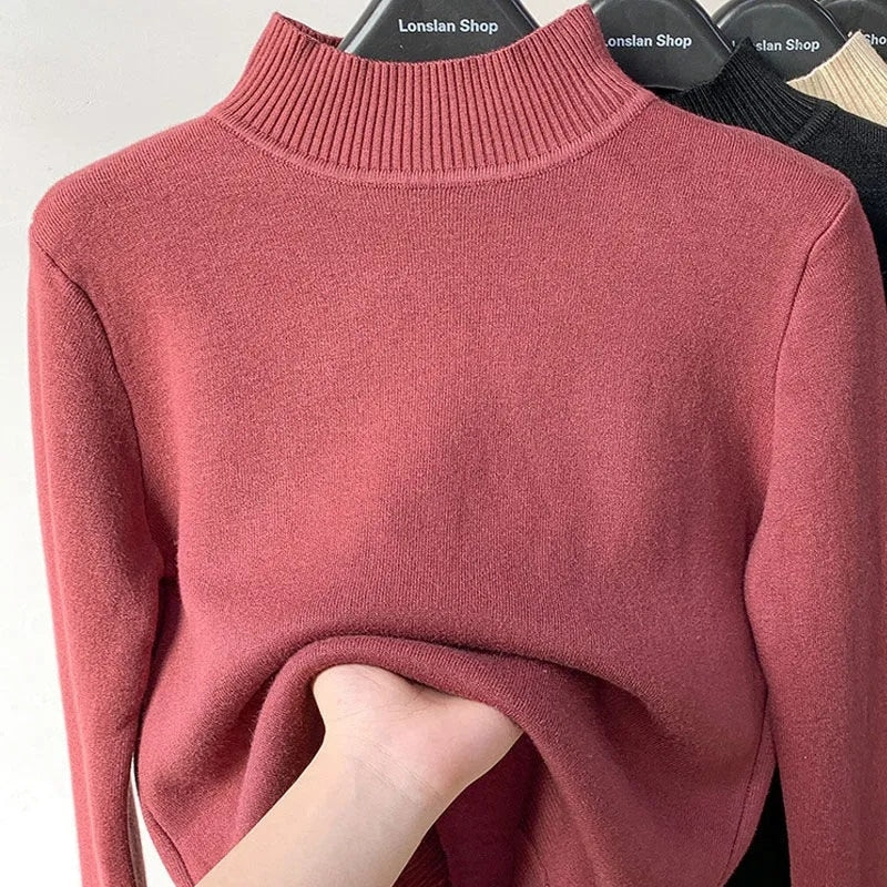 Sam - Pull col cheminé avec doublure polaire