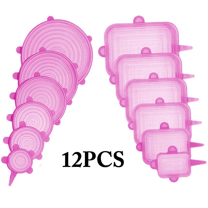 12x Couvercle en silicone extensible