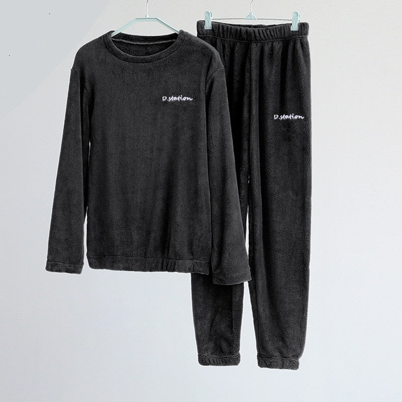 Ensemble pyjama femme chaud et confortable en flanelle
