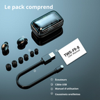 Écouteurs sans fil avec batterie externe intégrée