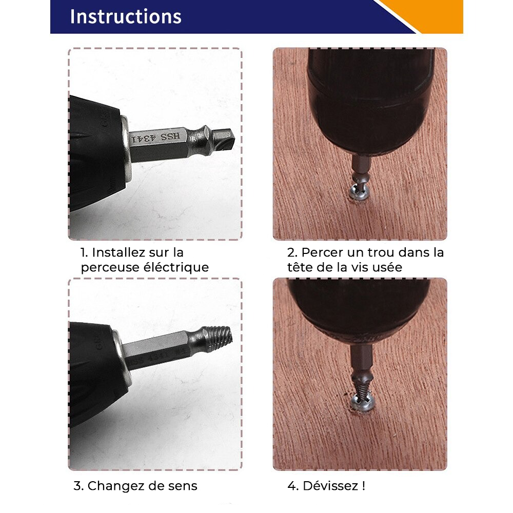 Extracteur de vis endommagée