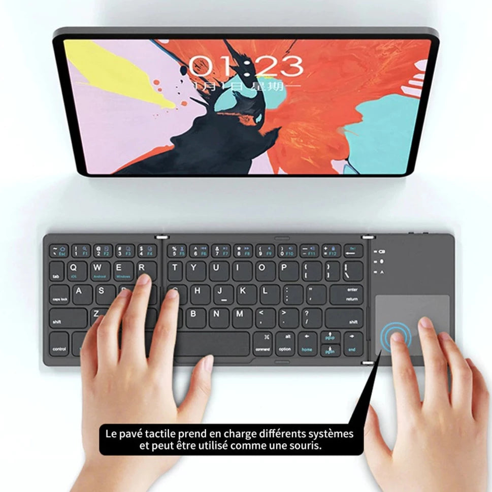 Clavier + pavé tactile 2en1 pliable