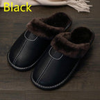 Pantoufles d'hiver en cuir homme