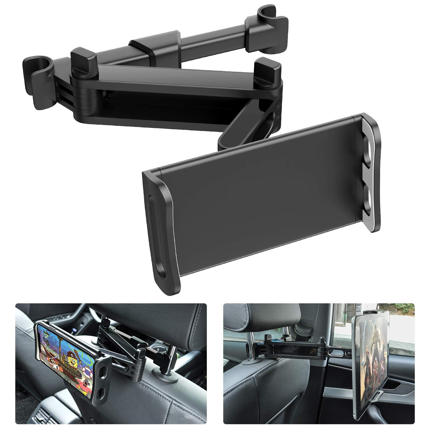 Support de smartphone télescopique pour voiture - appui-tête