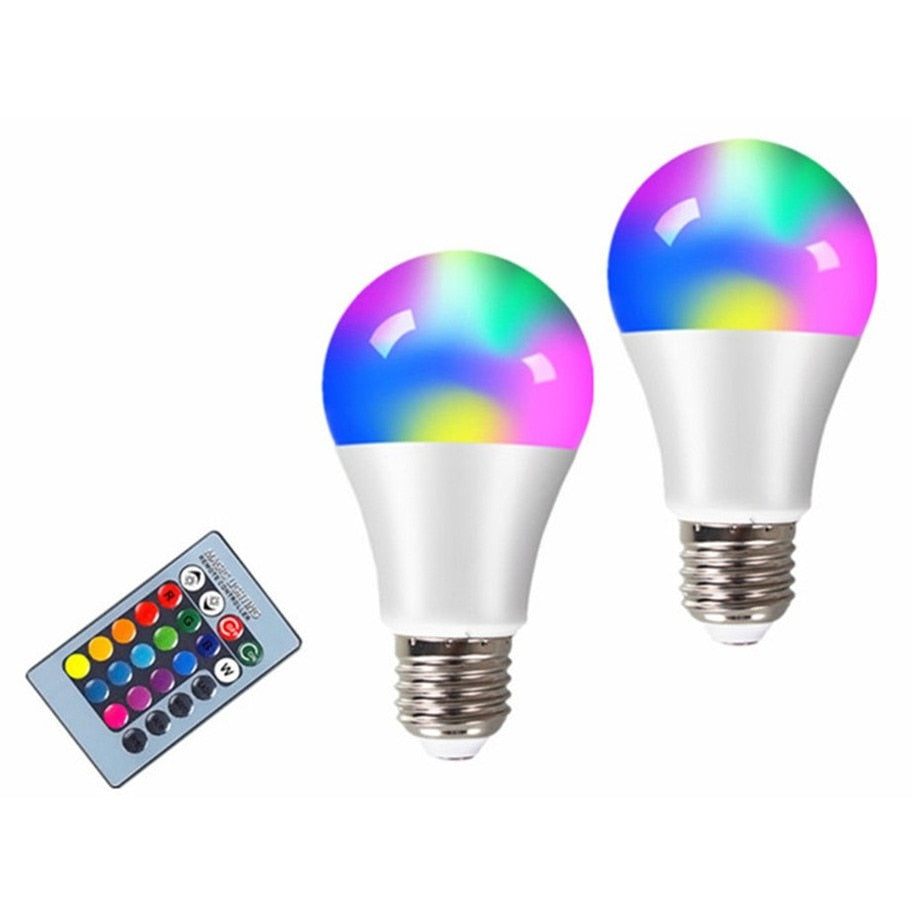 Lot de 2 ampoules RGB avec télécommande