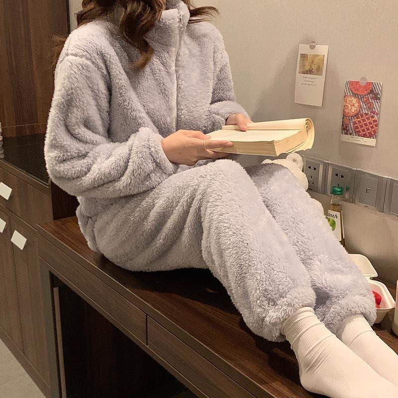 Ensemble pyjama cocooning en peluche - Femme