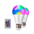 Lot de 2 ampoules RGB avec télécommande