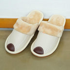 Pantoufles d'hiver en cuir homme
