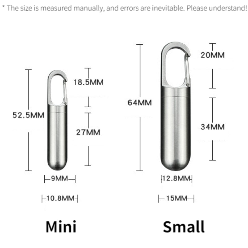 2x Mini Porte Clé Boîte à Pilules Waterproof